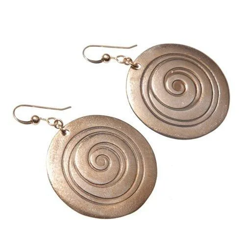 Affordable Gold-Plated Jewelry For Modern Fashion Spiral Gold-dipped Earrings on French Hooks