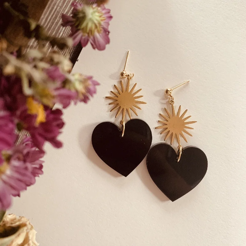 Romantic Heart-Shaped Jewelry For Special Gifts Spooky Black Heart