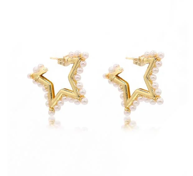 Sparkle For Less – Shop Our Limited-Time Jewelry Deals Star Pearl Hoop Earrings