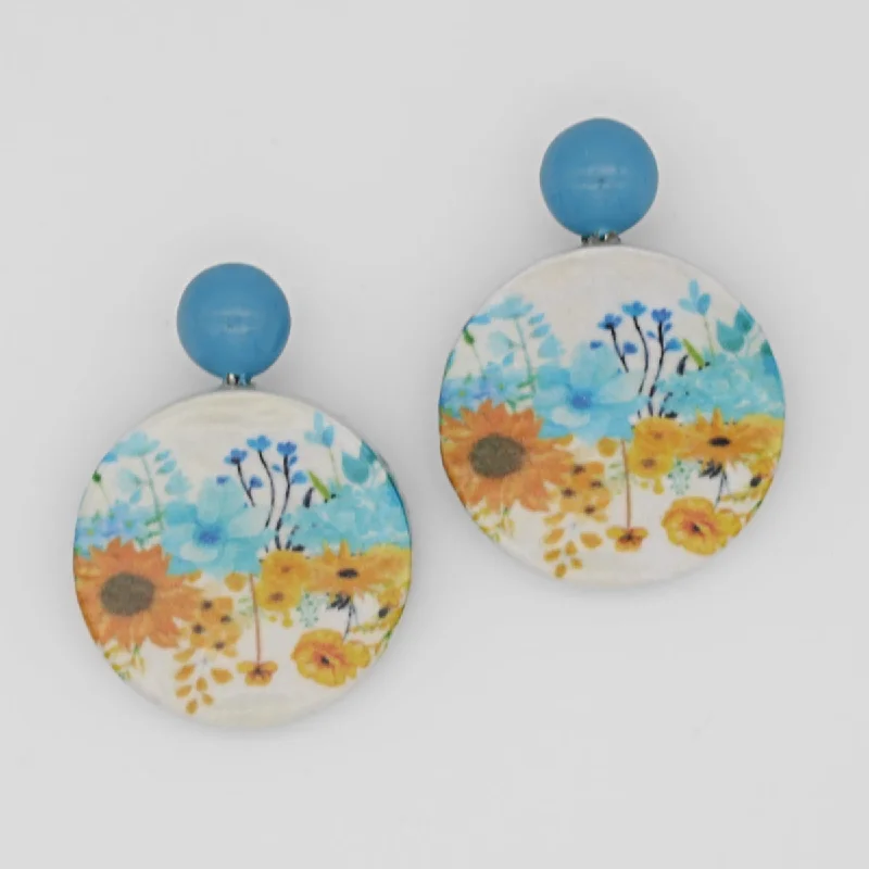 Seasonal Jewelry Clearance – Best Styles At The Lowest Prices Sunflower Decoupage Earrings