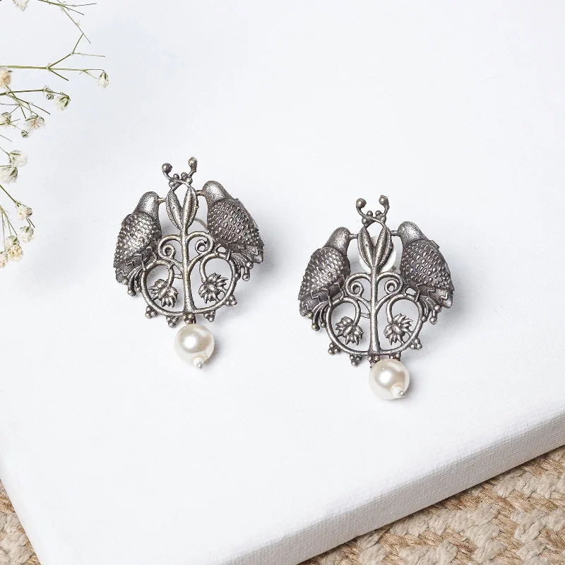 Clearance Sale On High-End Jewelry Collections Teejh Aacharya Bird Silver Oxidised Earrings Clearance Sale On High-End Jewelry Collections Teejh Aacharya Bird Silver Oxidised Earrings