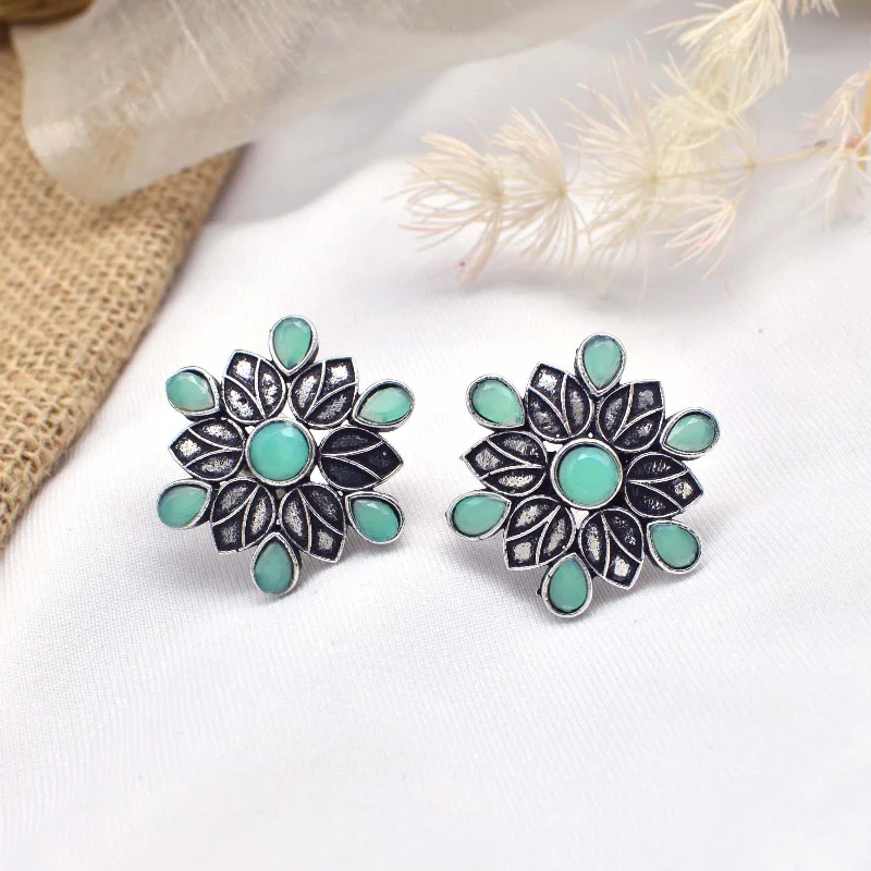 Best Jewelry Deals – Premium Quality At Exclusive Discounts Teejh Aashini Mint Green Stone Silver Oxidised Earring Best Jewelry Deals – Premium Quality At Exclusive Discounts Teejh Aashini Mint Green Stone Silver Oxidised Earring