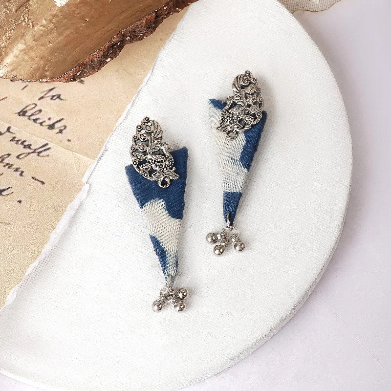 Trendy And Classic Jewelry Now At Reduced Prices Teejh Devika Indigo Blue Fabric Earring Trendy And Classic Jewelry Now At Reduced Prices Teejh Devika Indigo Blue Fabric Earring