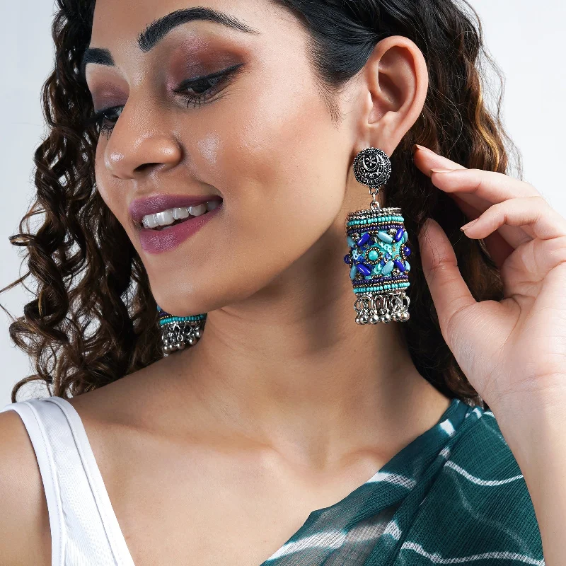 Unmissable Discounts On Timeless Jewelry Pieces Teejh Ganavi Blue Stone Silver Oxidised Earring Unmissable Discounts On Timeless Jewelry Pieces Teejh Ganavi Blue Stone Silver Oxidised Earring
