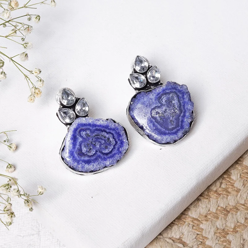 Trending Jewelry Styles Now At Limited-Time Discounts Teejh Harika Blue Silver Oxidised Earring