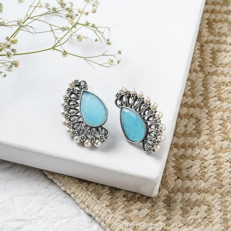 Elevate Your Jewelry Collection With Limited-Time Savings Teejh Mahir Blue Silver Oxidised Earrings Elevate Your Jewelry Collection With Limited-Time Savings Teejh Mahir Blue Silver Oxidised Earrings