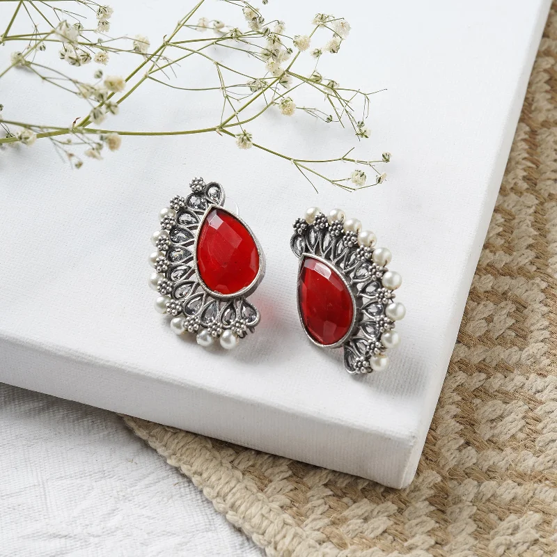 Premium Jewelry Now Available At Special Discounts Teejh Mahir Red Silver Oxidised Earrings Premium Jewelry Now Available At Special Discounts Teejh Mahir Red Silver Oxidised Earrings
