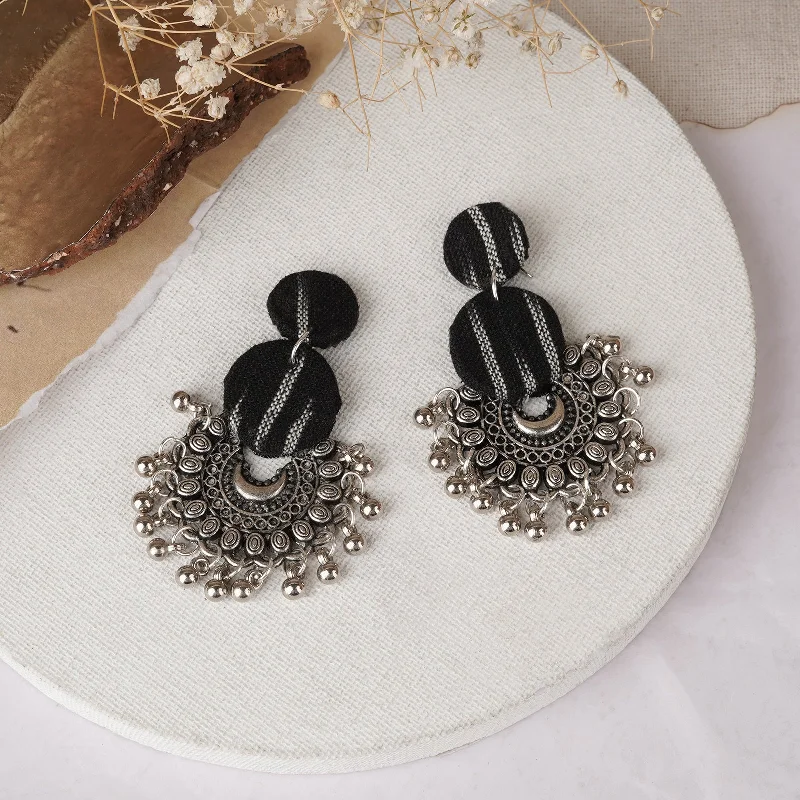 Special Offers On Handcrafted And Designer Jewelry Teejh Pranita Black Fabric Earring Special Offers On Handcrafted And Designer Jewelry Teejh Pranita Black Fabric Earring