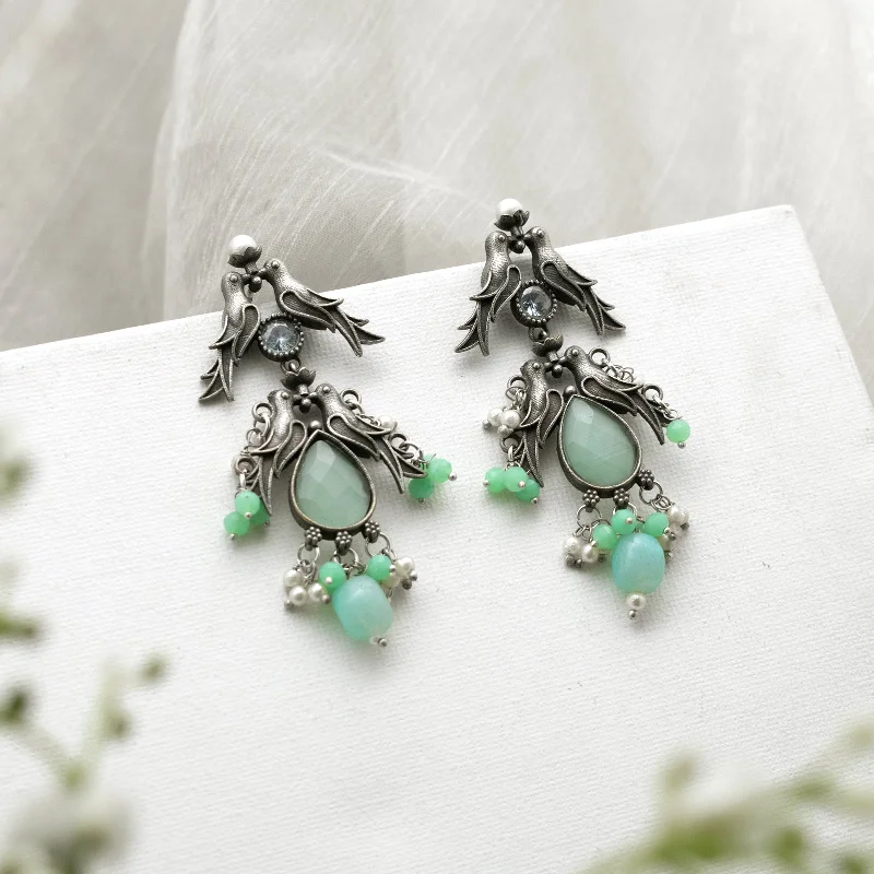 The Biggest Jewelry Sale Of The Year Is Here Teejh Shyala Light Green and Silver Oxidised Earring The Biggest Jewelry Sale Of The Year Is Here Teejh Shyala Light Green and Silver Oxidised Earring
