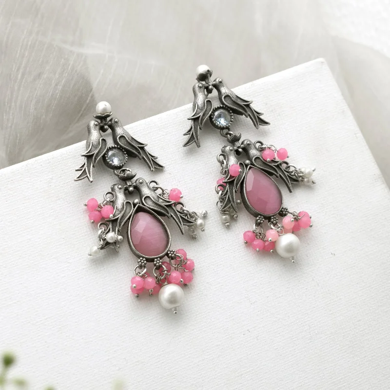 Trending Jewelry Styles Now At Limited-Time Discounts Teejh Shyala Pink and Silver Oxidised Earring Trending Jewelry Styles Now At Limited-Time Discounts Teejh Shyala Pink and Silver Oxidised Earring