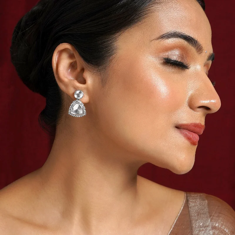 Delicate Crystal Jewelry For Sophisticated Charm Teejh Silver Polki Earrings