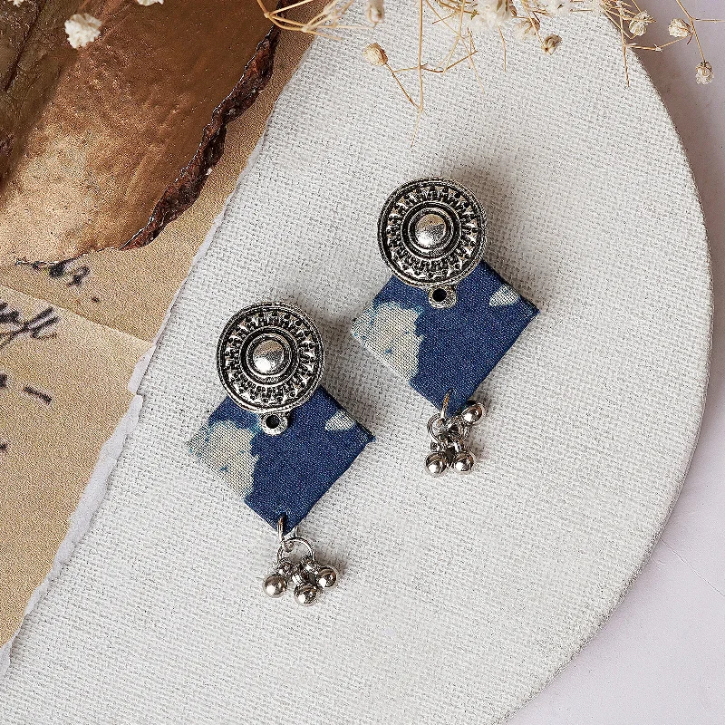 Flash Sale On Exquisite Jewelry – Don't Miss Out Teejh Smruti Indigo Blue Fabric Earring Flash Sale On Exquisite Jewelry – Don't Miss Out Teejh Smruti Indigo Blue Fabric Earring