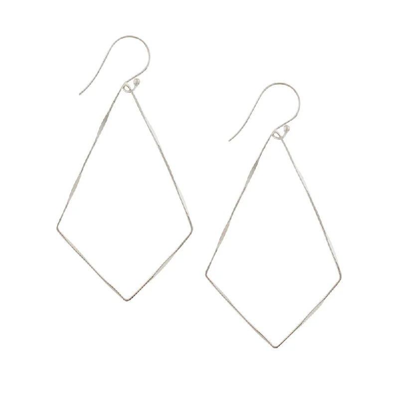 Exclusive Jewelry Offers – Shine For Less Twisted Kite Earrings - Silver in 2 1/2"