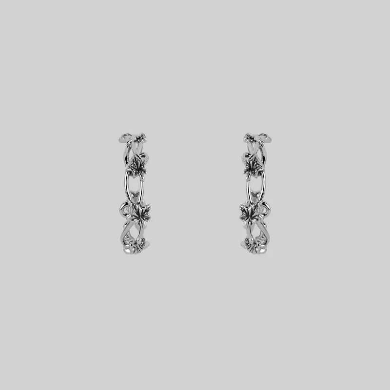 Premium Jewelry, Premium Discounts – Act Fast VALERIAN. Climbing Ivy Hoop Earrings - Silver