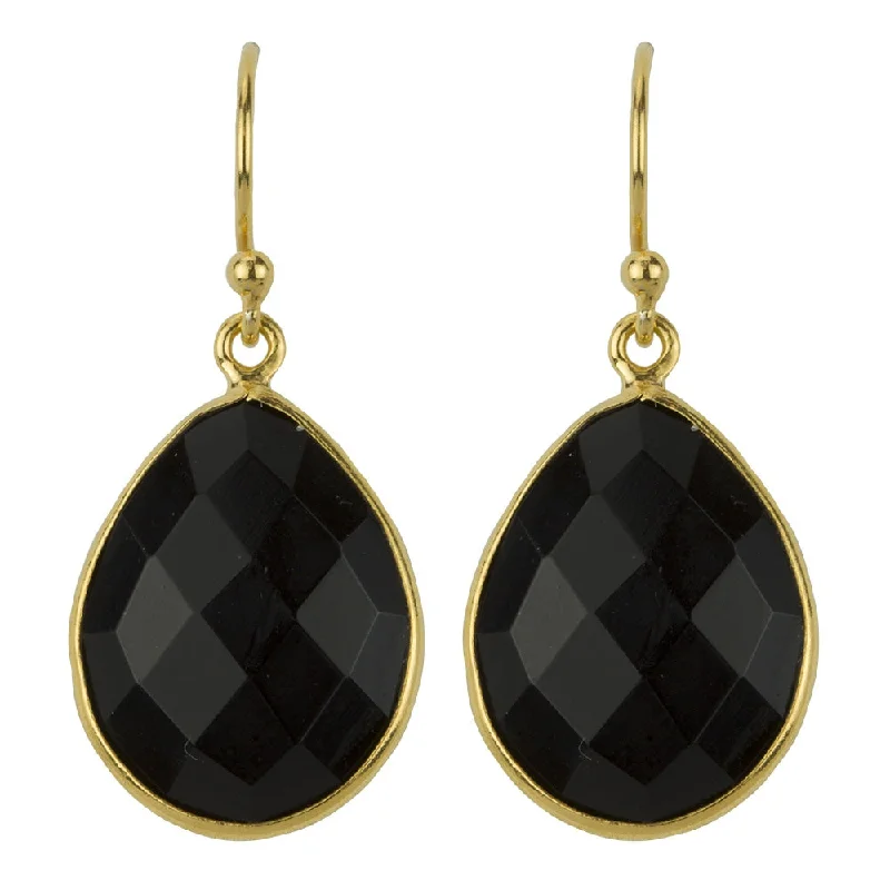 Exclusive Jewelry Offers – Sparkle For Less Cut Stone Earrings In Gold And Onyx