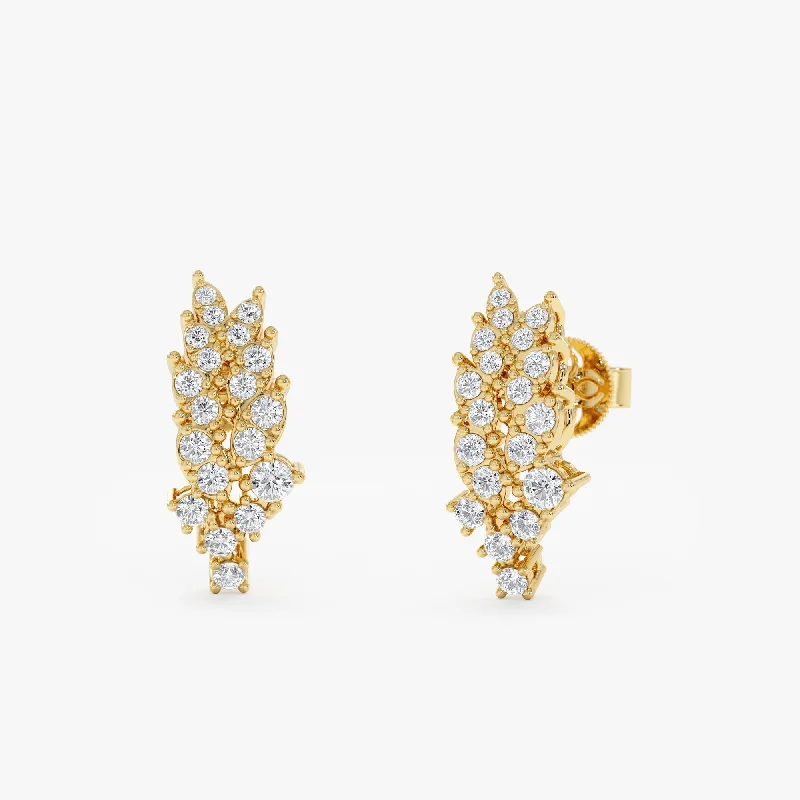 Exclusive Jewelry Markdowns – Limited-Time Offer White Diamond Leaf Stud Earrings, Emilia Exclusive Jewelry Markdowns – Limited-Time Offer White Diamond Leaf Stud Earrings, Emilia