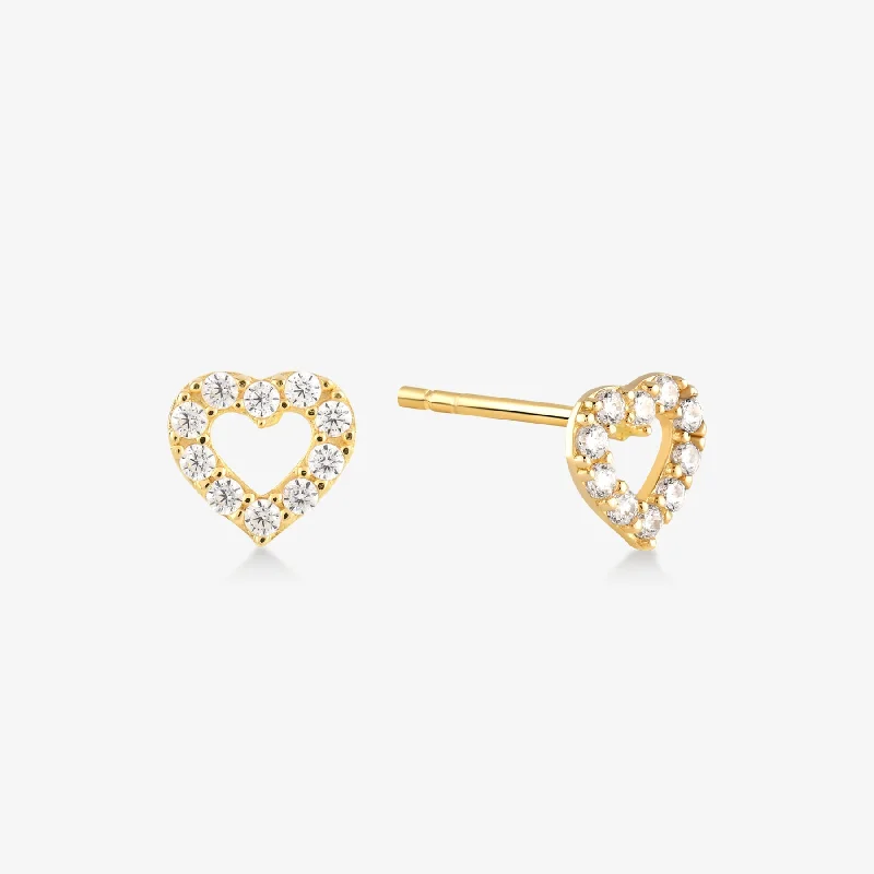 Trending Jewelry Now At Unbeatable Prices Outline Stud Heart Earring - Gold