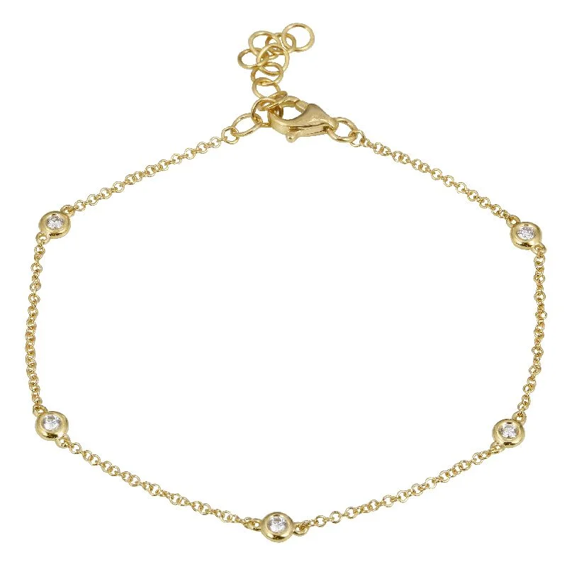Gorgeous Jewelry, Limited-Time Savings 14K Gold Diamond Station Bracelet