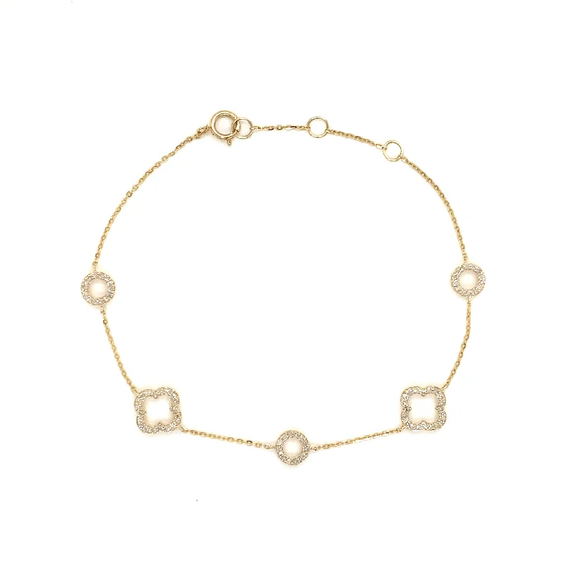 Trending Jewelry Styles Now At Limited-Time Discounts 14K Yellow Gold Diamond Quatrefoil Bracelet Trending Jewelry Styles Now At Limited-Time Discounts 14K Yellow Gold Diamond Quatrefoil Bracelet