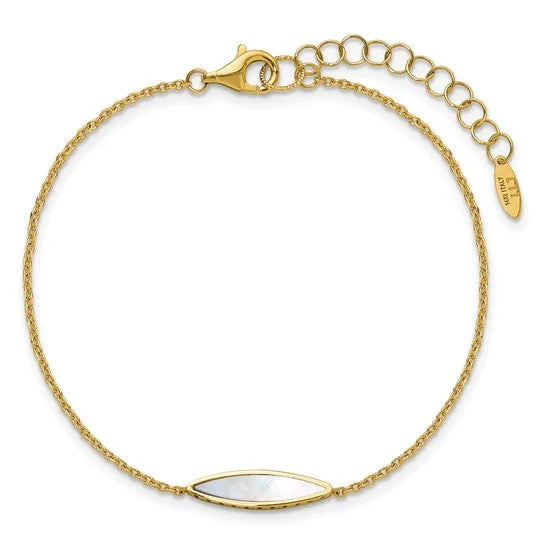 Shop Stylish Jewelry Now And Save Big 14K Yellow Gold Mother of Pearl Bracelet