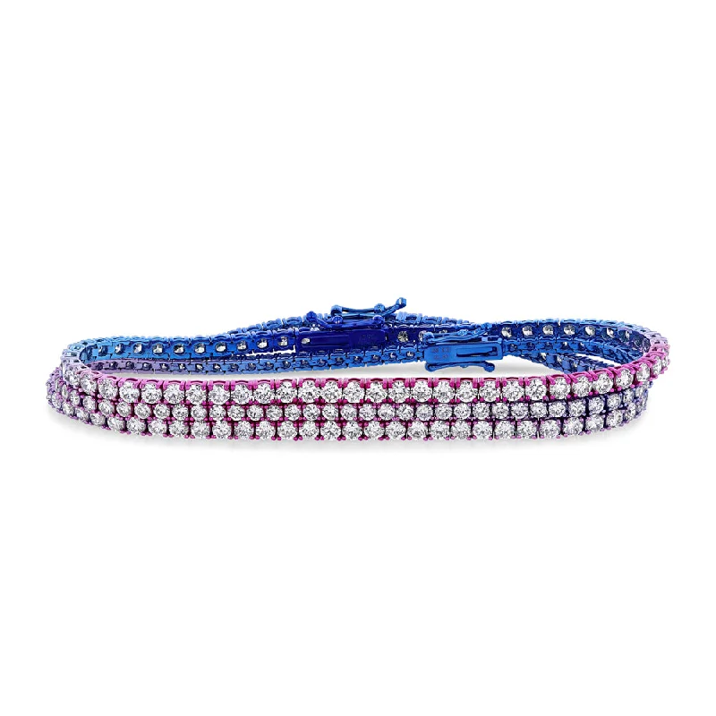 Must-Have Jewelry At Unbelievable Discounts Pink and Blue 18k WG Tennis bracelets