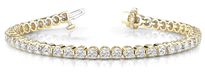 Once-A-Year Jewelry Sale – Grab Your Favorites Now 4.00ct Natural Diamond Tennis Bracelet in 14K Yellow Gold