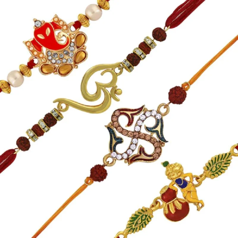 Affordable Glamour – Premium Jewelry For Less Bhavi Jewels Gold Plated Austrian Stone Rakhi Affordable Glamour – Premium Jewelry For Less Bhavi Jewels Gold Plated Austrian Stone Rakhi