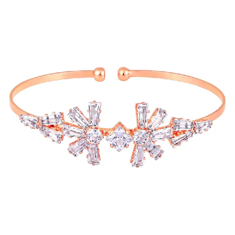 Adjustable Charm Bracelets For A Perfect Fit Mahi Rosegold Plated Floral Design White Cubic Zriconia CZ Studded Adjustable Kada / Bracelet for Women (BR1101052ZWhi) Adjustable Charm Bracelets For A Perfect Fit Mahi Rosegold Plated Floral Design White Cubic Zriconia CZ Studded Adjustable Kada / Bracelet for Women (BR1101052ZWhi)