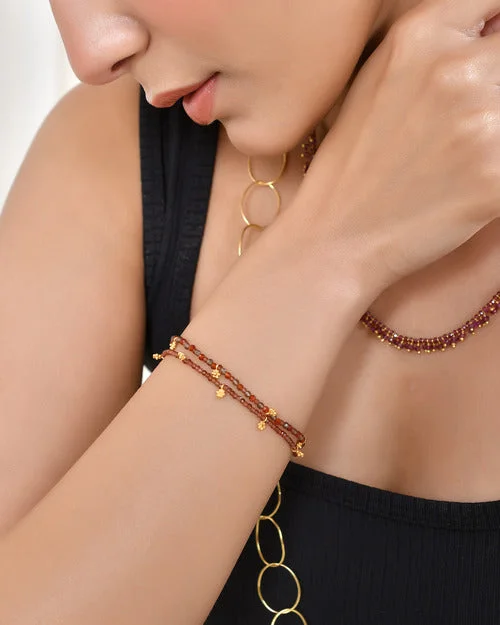 Chic And Stylish Jewelry At Discounted Prices Garnet Gold Charm Bracelet