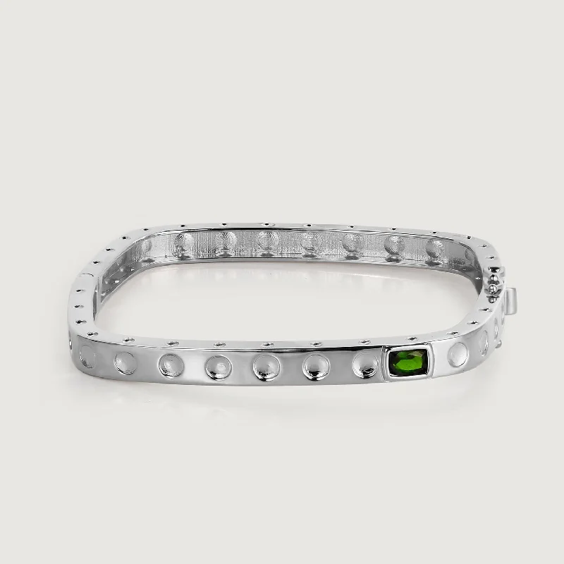 Flash Sale On Stunning Jewelry – Don't Miss Out Grecian Hammered Square Bangle with Chrome Diopside Flash Sale On Stunning Jewelry – Don't Miss Out Grecian Hammered Square Bangle with Chrome Diopside