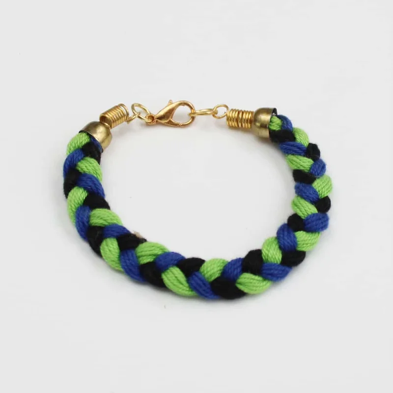 Limited-Time Offer On Elegant Jewelry Pieces Green and Blue Braided Bracelet