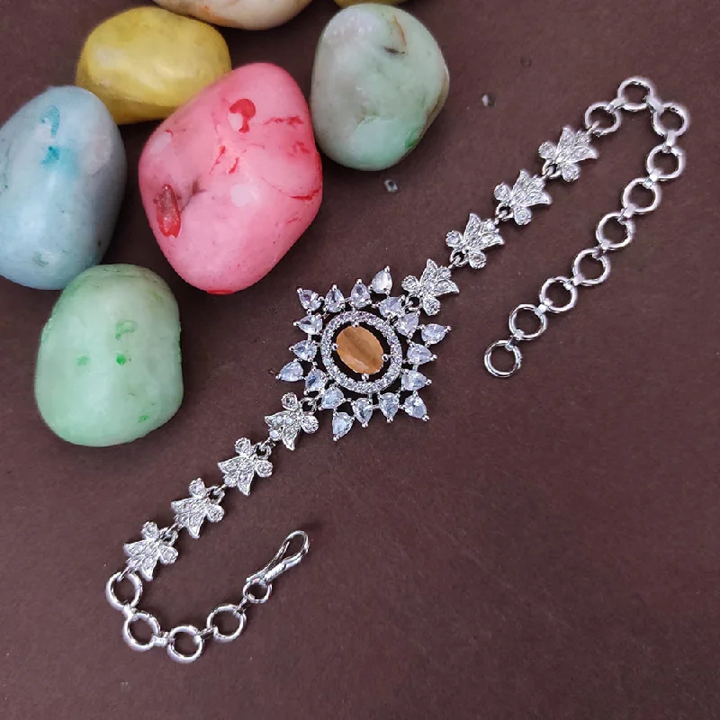 Sparkle For Less – Shop Our Limited-Time Jewelry Deals Heera Jewellers Silver Plated AD Adjustable Bracelet