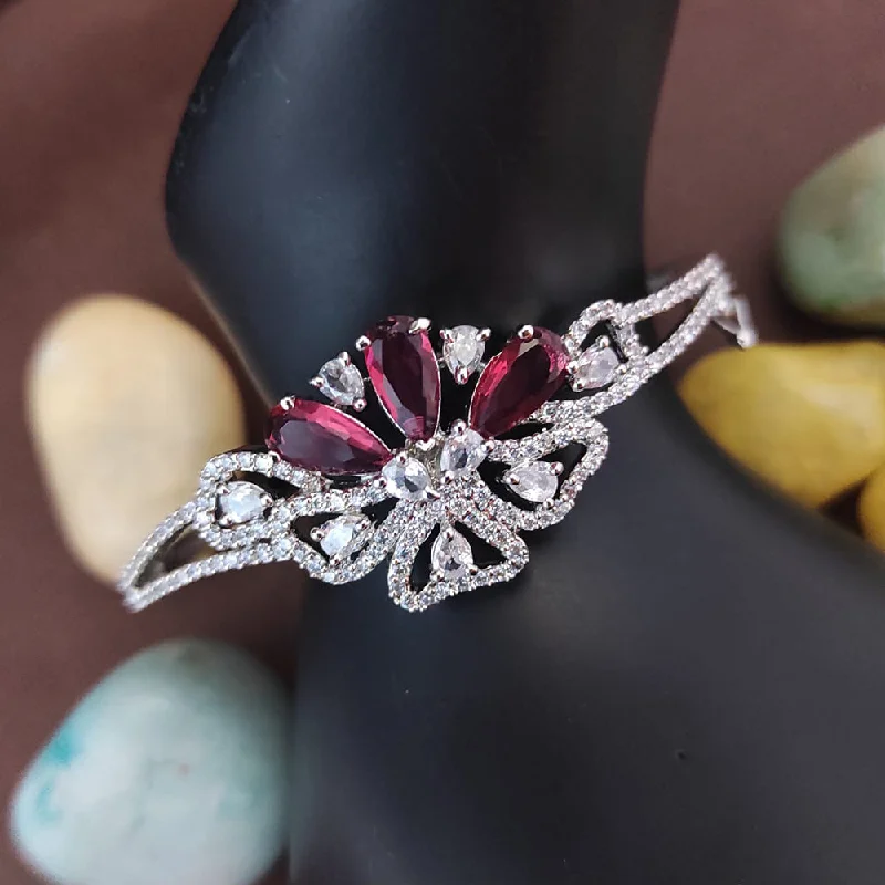 Stunning Statement Jewelry, Unbeatable Discounts Heera Jewellers Silver Plated AD Stone Openable Bracelet Stunning Statement Jewelry, Unbeatable Discounts Heera Jewellers Silver Plated AD Stone Openable Bracelet