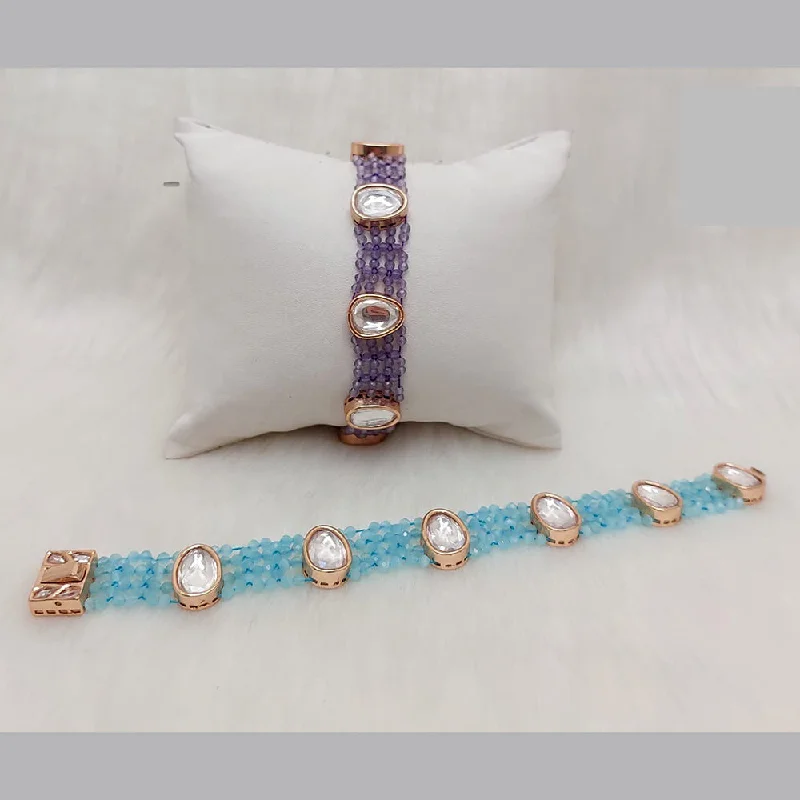 Chic And Stylish Jewelry At Exclusive Prices JewelTreeTz Gold Plated Bead Uncut Polki Kundan Bracelets Chic And Stylish Jewelry At Exclusive Prices JewelTreeTz Gold Plated Bead Uncut Polki Kundan Bracelets