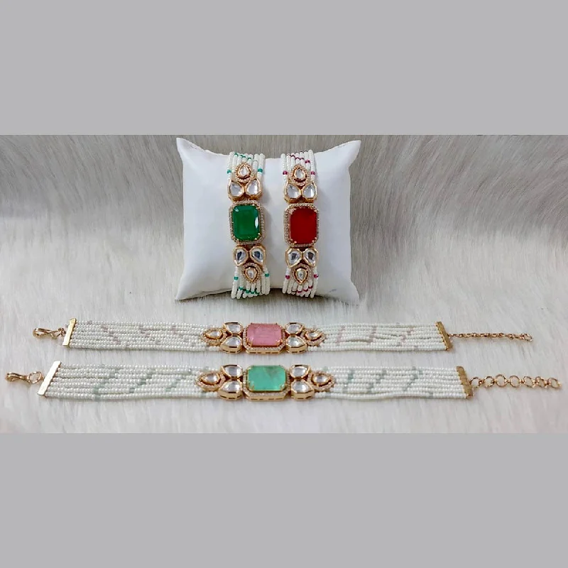 Last Chance To Grab Your Favorite Jewelry At A Discount JewelTreeTz Gold Plated Elegant Doublet Stone And Uncut Polki Bracelet Last Chance To Grab Your Favorite Jewelry At A Discount JewelTreeTz Gold Plated Elegant Doublet Stone And Uncut Polki Bracelet