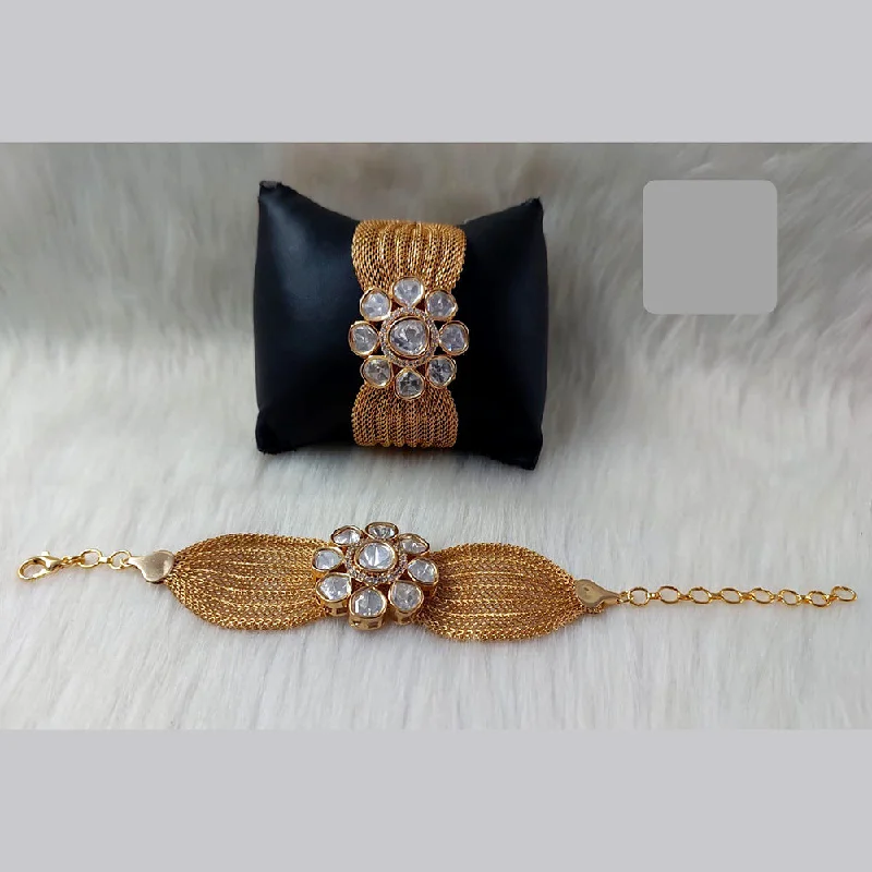 Shop Stylish Jewelry Now And Save Big JewelTreeTz Gold Plated Uncut Polki Kundan Bracelet Shop Stylish Jewelry Now And Save Big JewelTreeTz Gold Plated Uncut Polki Kundan Bracelet