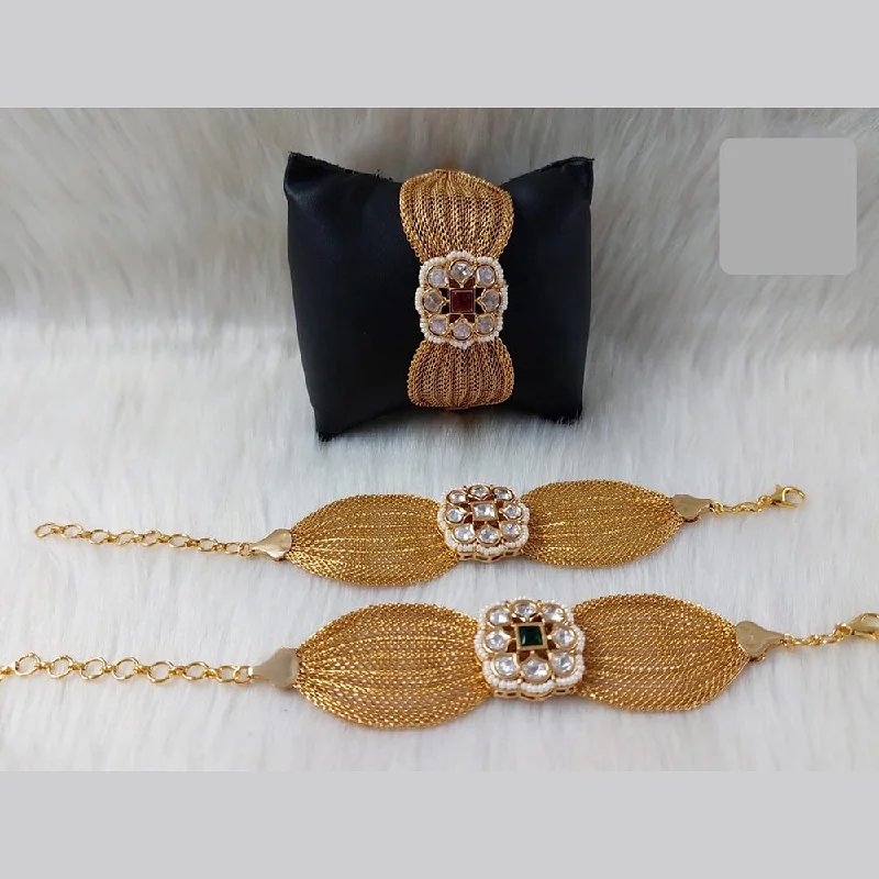 Elegant Jewelry Pieces At Unbelievable Prices JewelTreeTz Gold Plated Uncut Polki Kundan Bracelet Elegant Jewelry Pieces At Unbelievable Prices JewelTreeTz Gold Plated Uncut Polki Kundan Bracelet