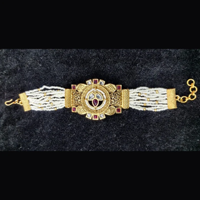 Glamorous Jewelry, Glamorous Deals – Shop Now Kavita Art Gold Plated Pota Stone And Pearl Bracelet Glamorous Jewelry, Glamorous Deals – Shop Now Kavita Art Gold Plated Pota Stone And Pearl Bracelet