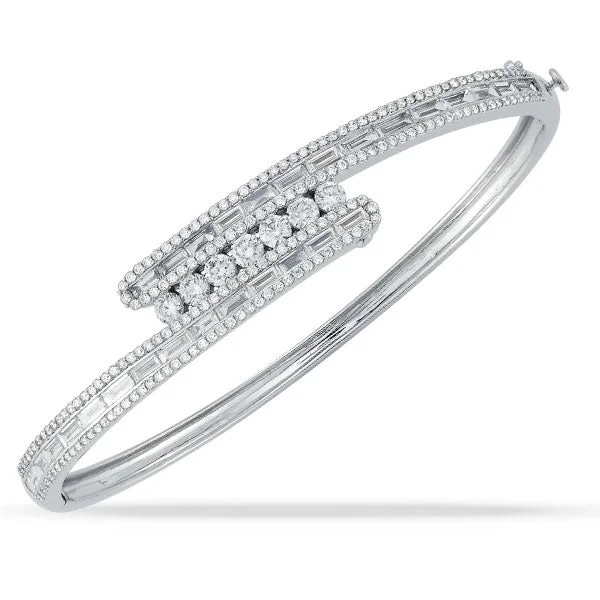 Unique Jewelry Designs Now At Discounted Rates Lab Grown Diamond Bypass Bangle in 14K White Gold Unique Jewelry Designs Now At Discounted Rates Lab Grown Diamond Bypass Bangle in 14K White Gold