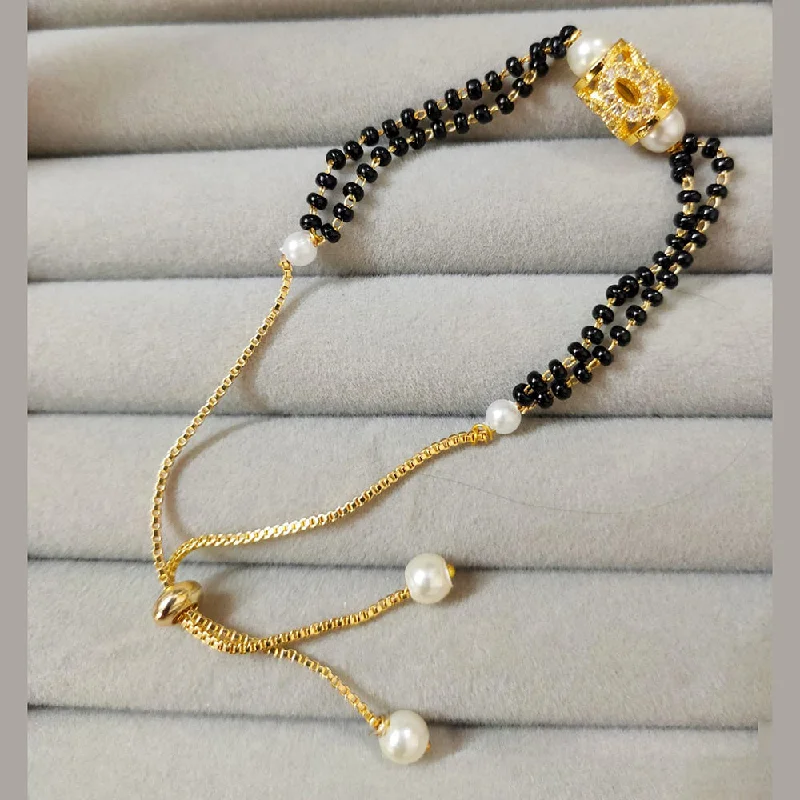 Handmade Pearl Jewelry For Timeless Elegance Lalita Creation Gold Plated Mangalsutra Bracelets Handmade Pearl Jewelry For Timeless Elegance Lalita Creation Gold Plated Mangalsutra Bracelets