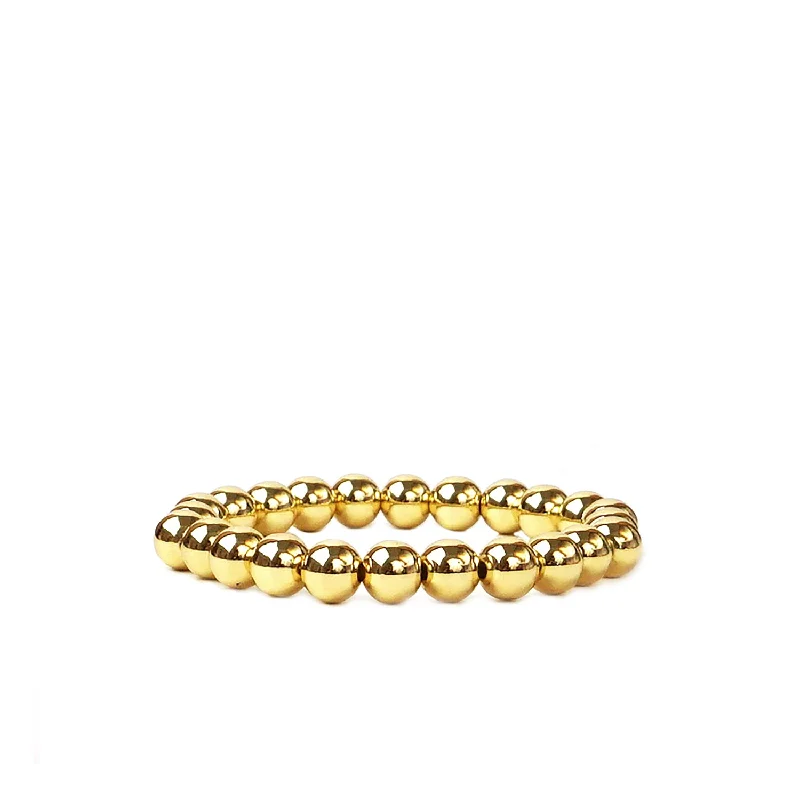 High-Quality Gemstone Jewelry For Special Occasions 8 mm metal beaded stretch bracelet High-Quality Gemstone Jewelry For Special Occasions 8 mm metal beaded stretch bracelet