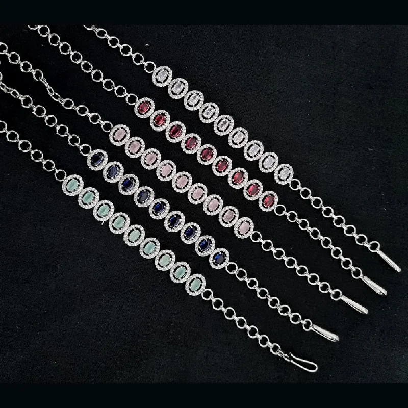 Affordable Luxury Jewelry For Every Occasion Lucentarts jewellery Silver Pated AD Adjustable Bracelet Affordable Luxury Jewelry For Every Occasion Lucentarts jewellery Silver Pated AD Adjustable Bracelet