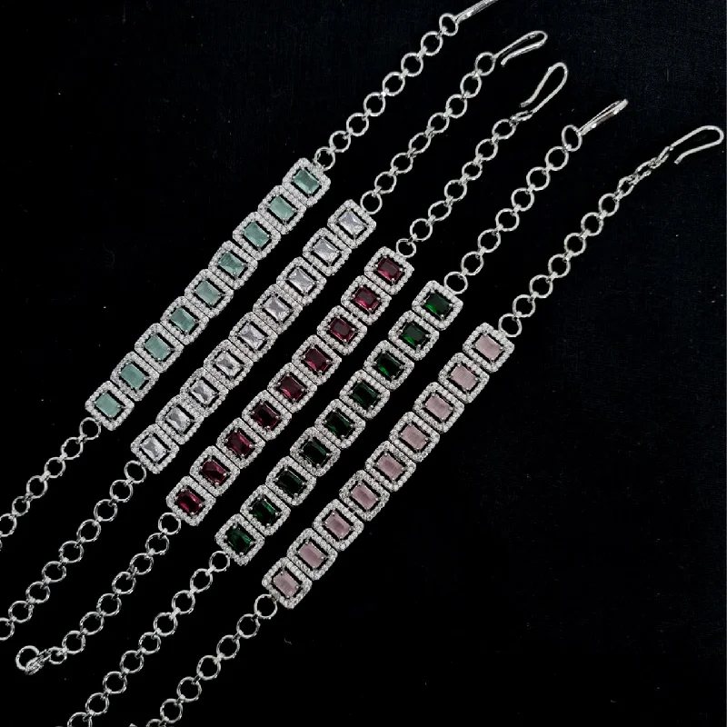 Trending Jewelry Styles Now At Limited-Time Discounts Lucentarts jewellery Silver Pated AD Adjustable Bracelet Trending Jewelry Styles Now At Limited-Time Discounts Lucentarts jewellery Silver Pated AD Adjustable Bracelet