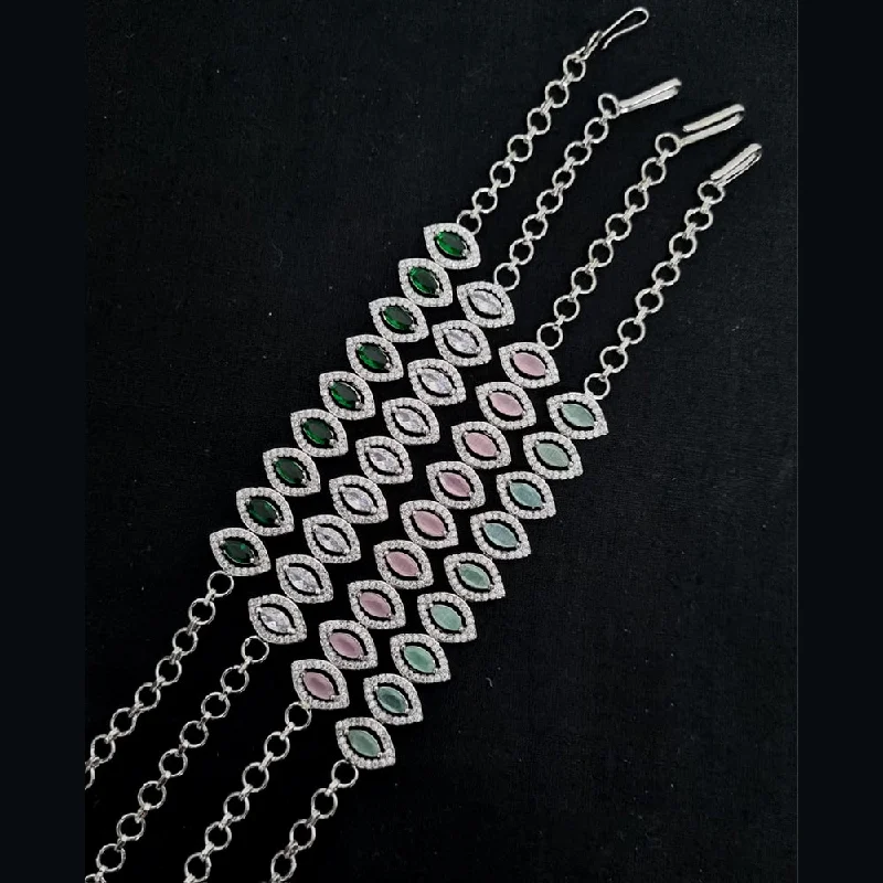 Grab Your Favorite Jewelry At The Lowest Prices Lucentarts jewellery Silver Pated AD Adjustable Bracelet Grab Your Favorite Jewelry At The Lowest Prices Lucentarts jewellery Silver Pated AD Adjustable Bracelet
