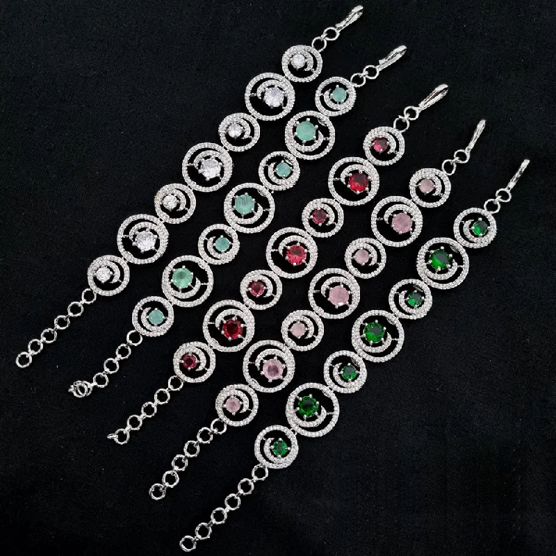 Flash Sale On Stunning Jewelry – Don't Miss Out Lucentarts jewellery Silver Pated AD Adjustable Bracelet Flash Sale On Stunning Jewelry – Don't Miss Out Lucentarts jewellery Silver Pated AD Adjustable Bracelet