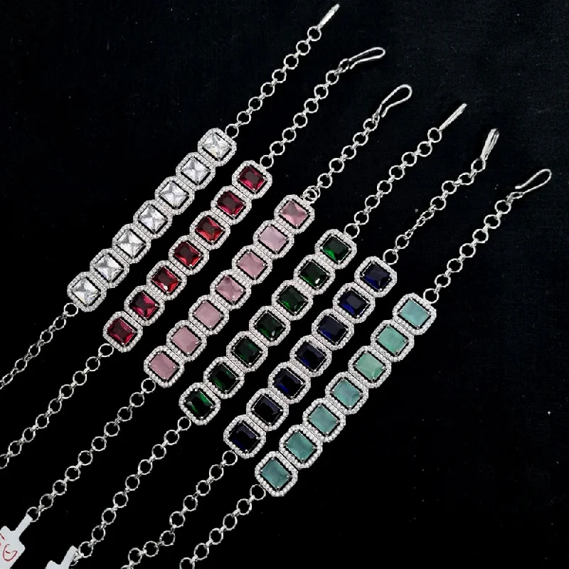 Shop Dazzling Jewelry At The Best Prices Lucentarts jewellery Silver Pated AD Adjustable Bracelet Shop Dazzling Jewelry At The Best Prices Lucentarts jewellery Silver Pated AD Adjustable Bracelet