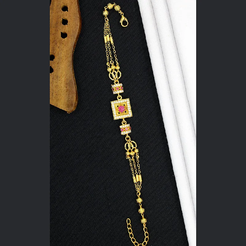 Limited-Time Jewelry Discounts – Shine Without The Splurge Mahavir Gold Plated  Austrian Stone Adjustable Bracelet