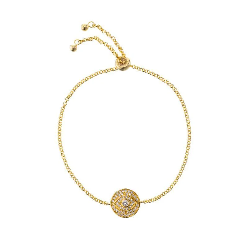 Luxury Jewelry Sale – Sparkle For Less Melrose CZ Pavé Evil Eye Bolo Bracelet