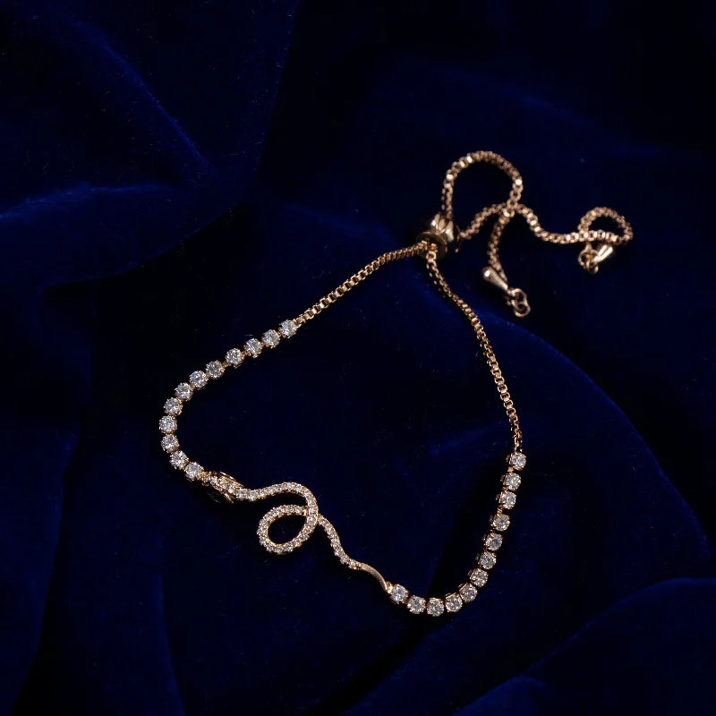 Unmissable Jewelry Sale – Shop Before It's Too Late Nipura Rosegold Crystal Snake Bolo-bracelet