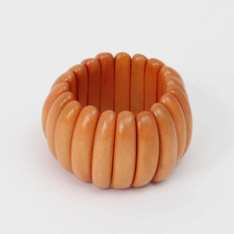Handcrafted Jewelry Sale – Unique Designs At Low Prices Orange Wooden Gia Bracelet